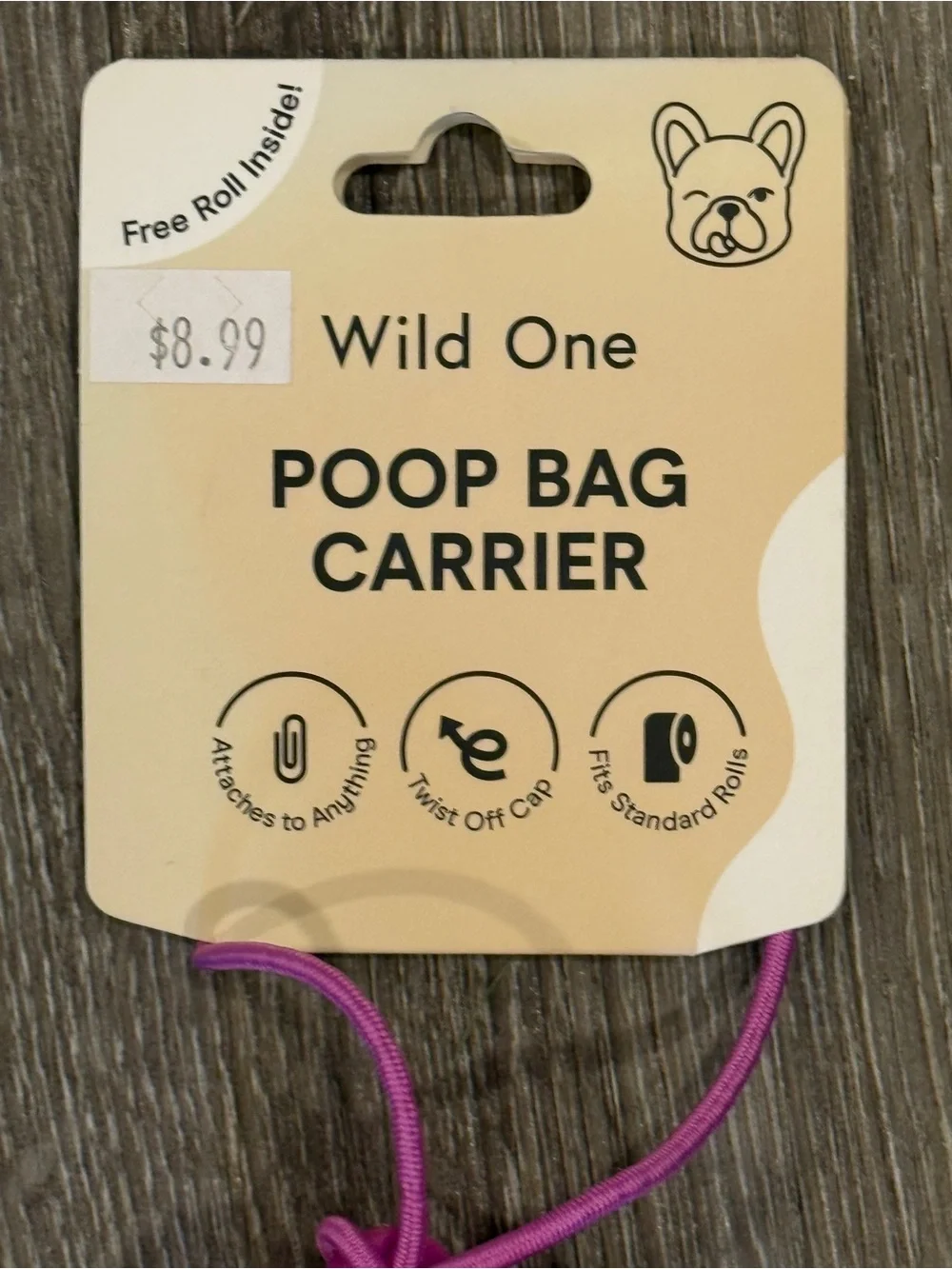 Wild One Dog Walking Set– Medium Collar, Standard Leash + Poop Bag - Orchid Pink